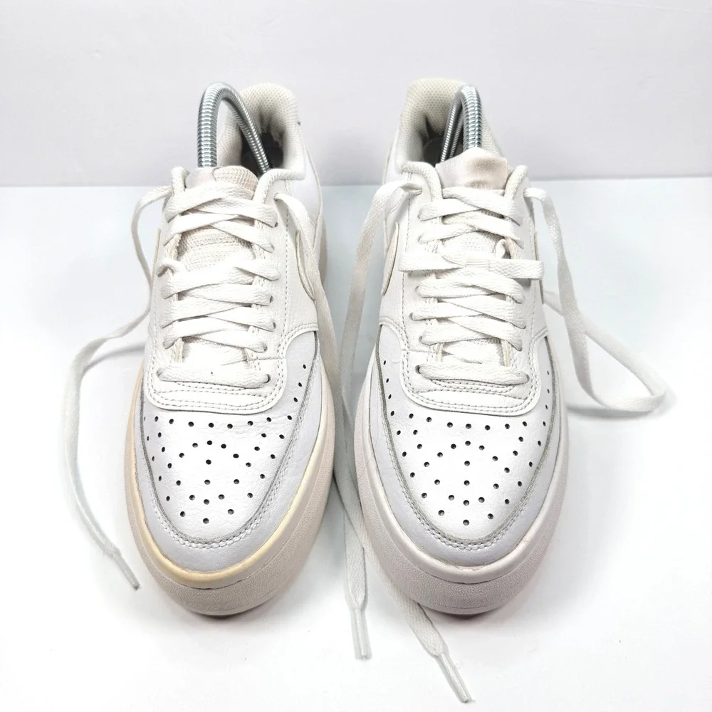 Nike Women 9 Court Vision Alta Platform Sneakers White DM0113-100 Leather Chunky